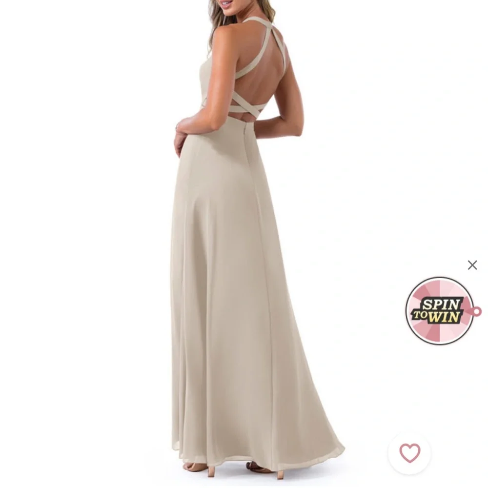 Azazie taupe bridesmaid dress - Picture 10 of 14